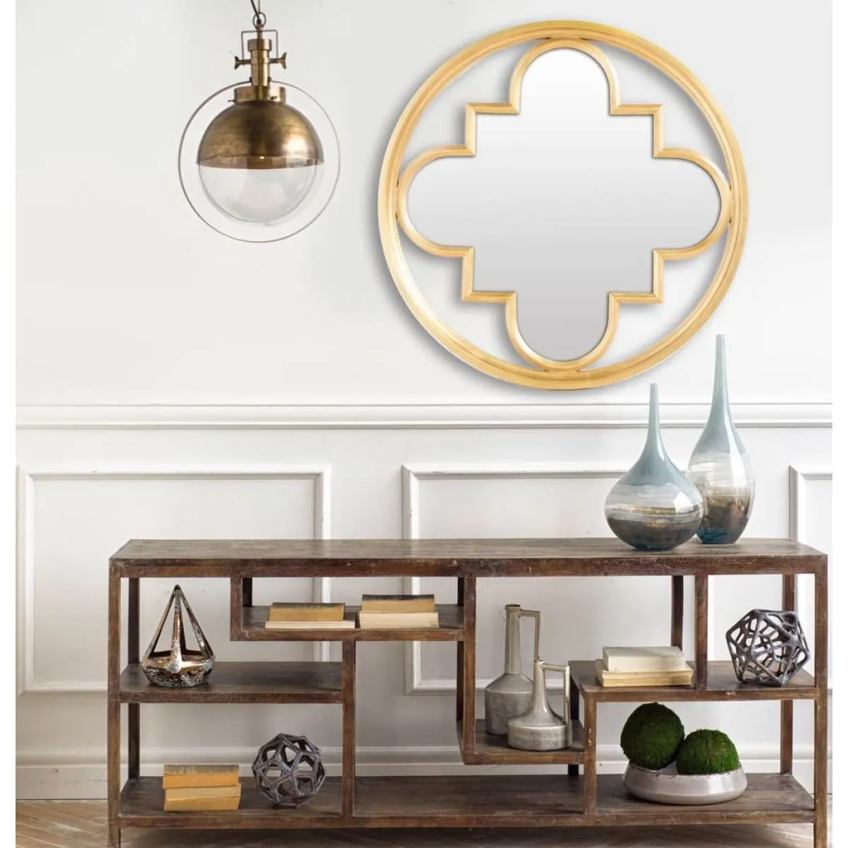 Leighton Pendant Light Gold Metal | Glass Globe