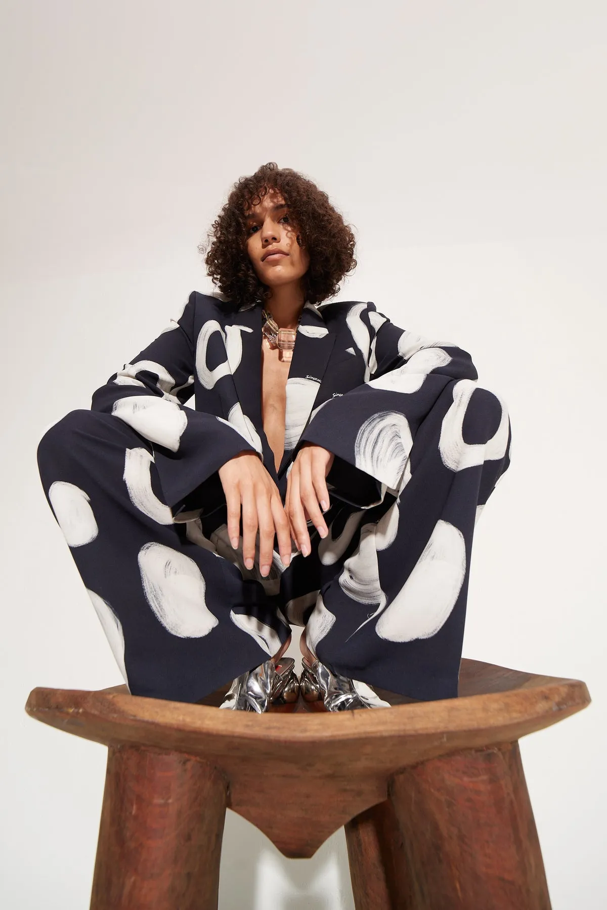 Lennox Printed Crepe Jacket | Painted Dot