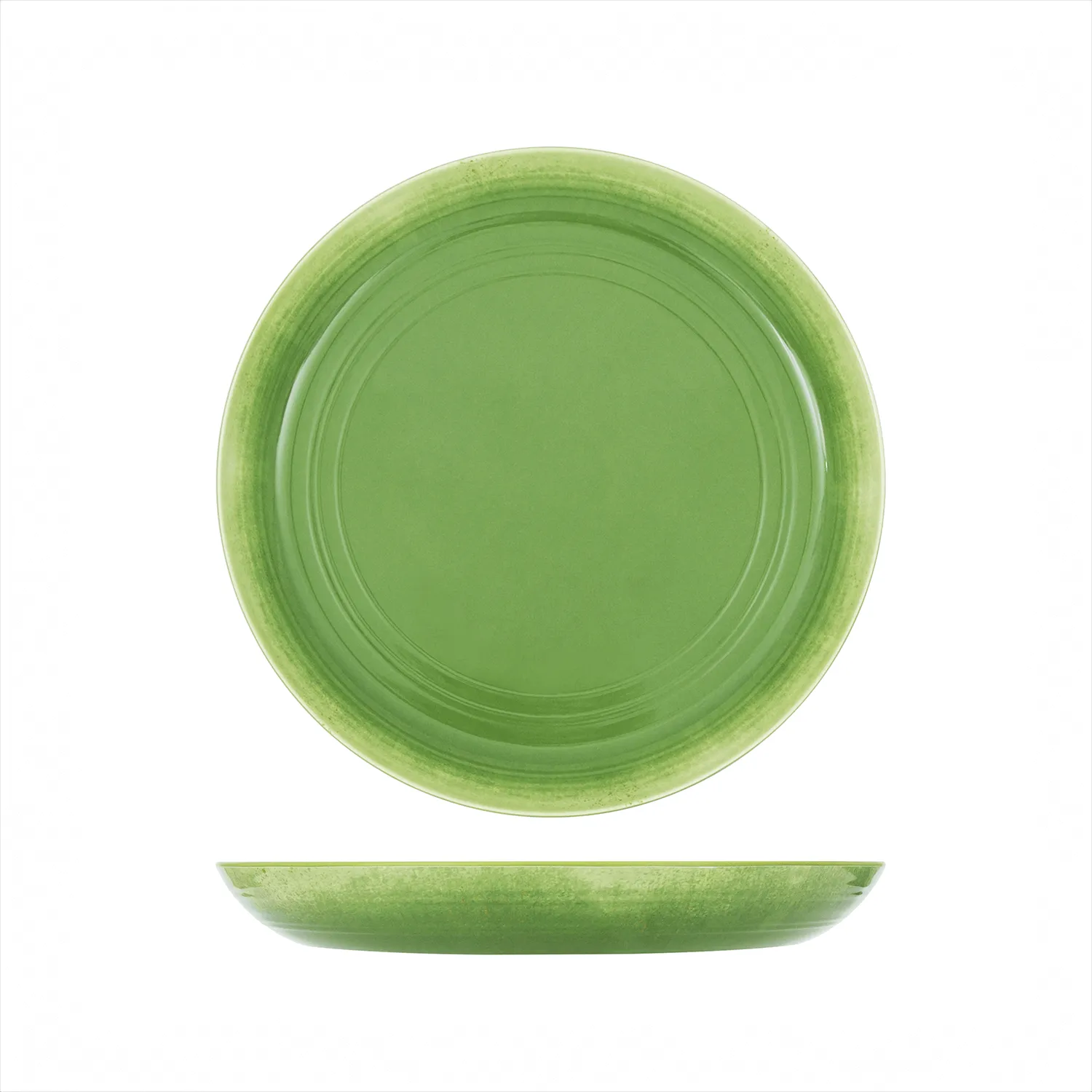 Light Green Glazed Melamine Casablanca Bowl 38 x 4.5cm - Pack 1