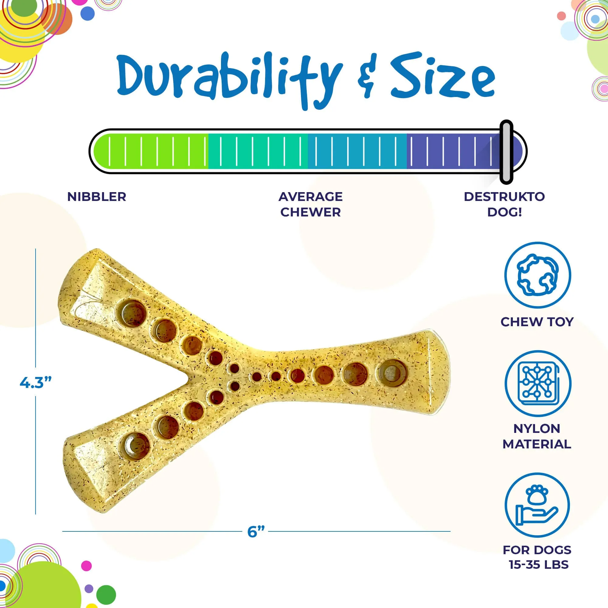 MOD Wishbone eChew Ultra Durable Nylon Dog Chew Toy