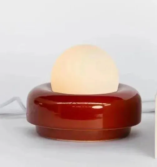 New Glass Ball Ceramic Table Lamp Bedroom Bedside Lamp Macaron Color