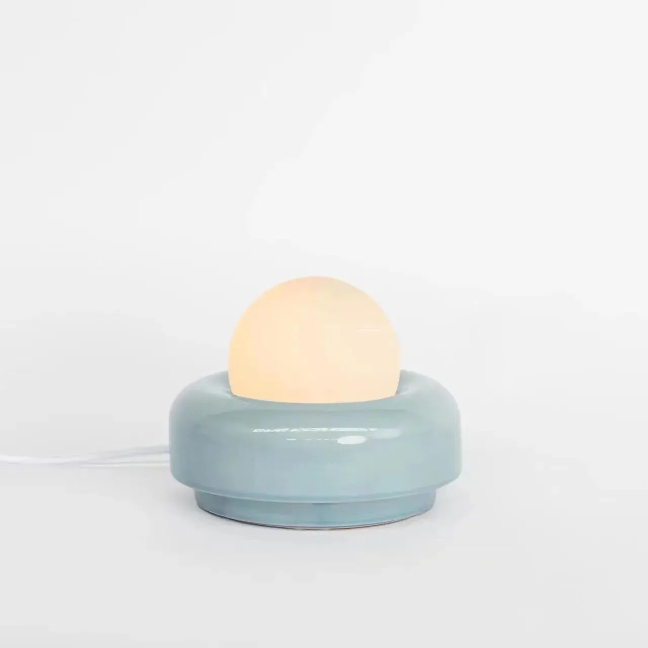 New Glass Ball Ceramic Table Lamp Bedroom Bedside Lamp Macaron Color