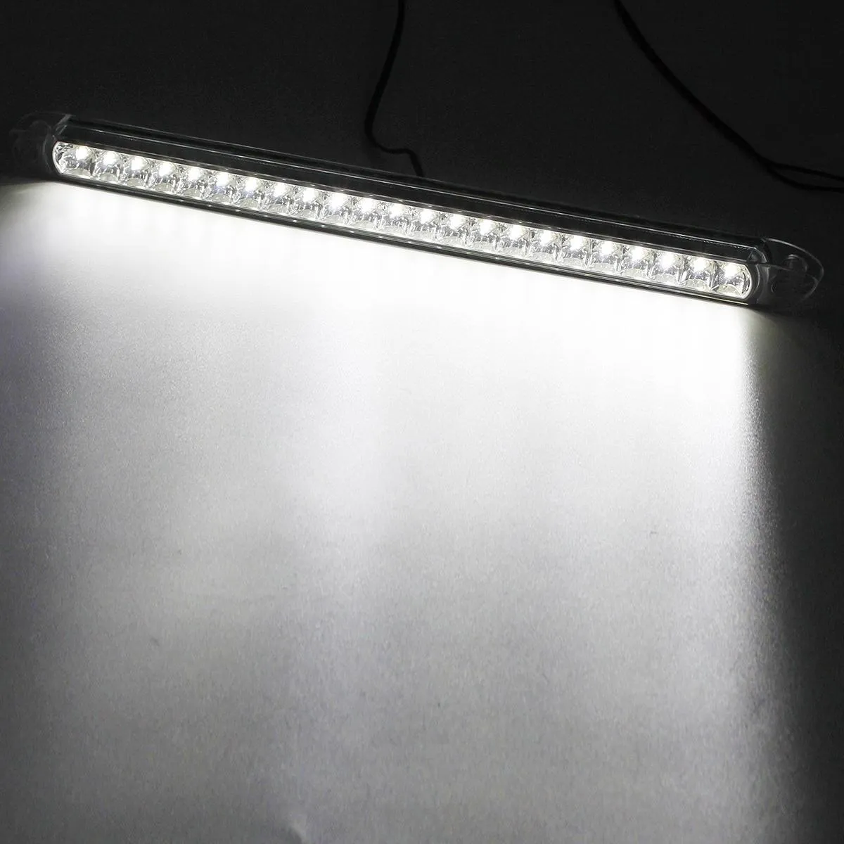 Partsam 2PCS 17" White 23LED Surface Mount Truck Reverse Backup Tail Light Bars Waterproof