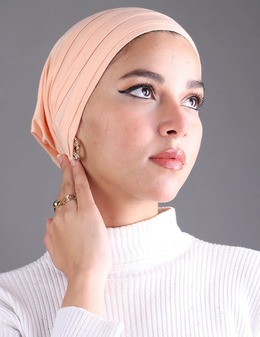 Pleated Underscarf-Light Salmon