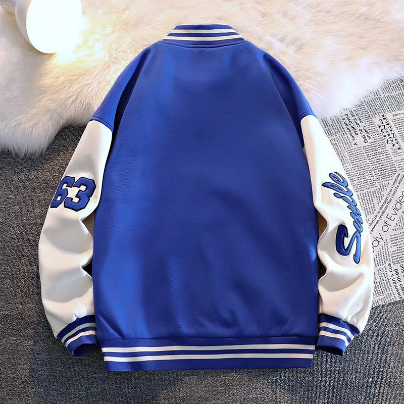 Plus Casual Loose Fit Varsity Jacket