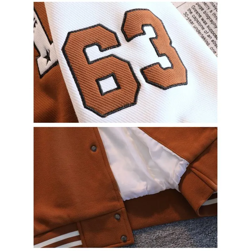 Plus Casual Loose Fit Varsity Jacket