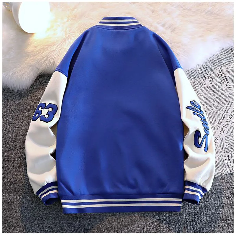 Plus Casual Loose Fit Varsity Jacket