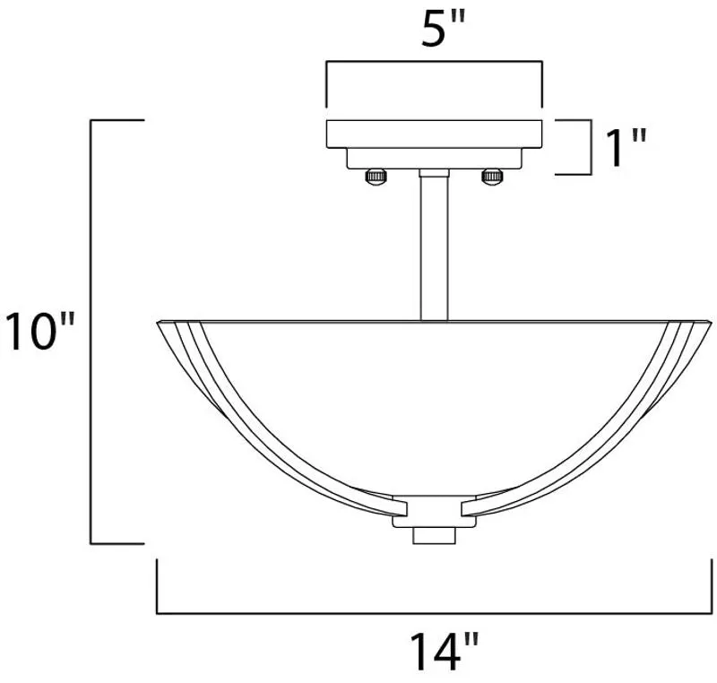 Rocco 14" 3 Light Semi-Flush Mount in Polished Chrome
