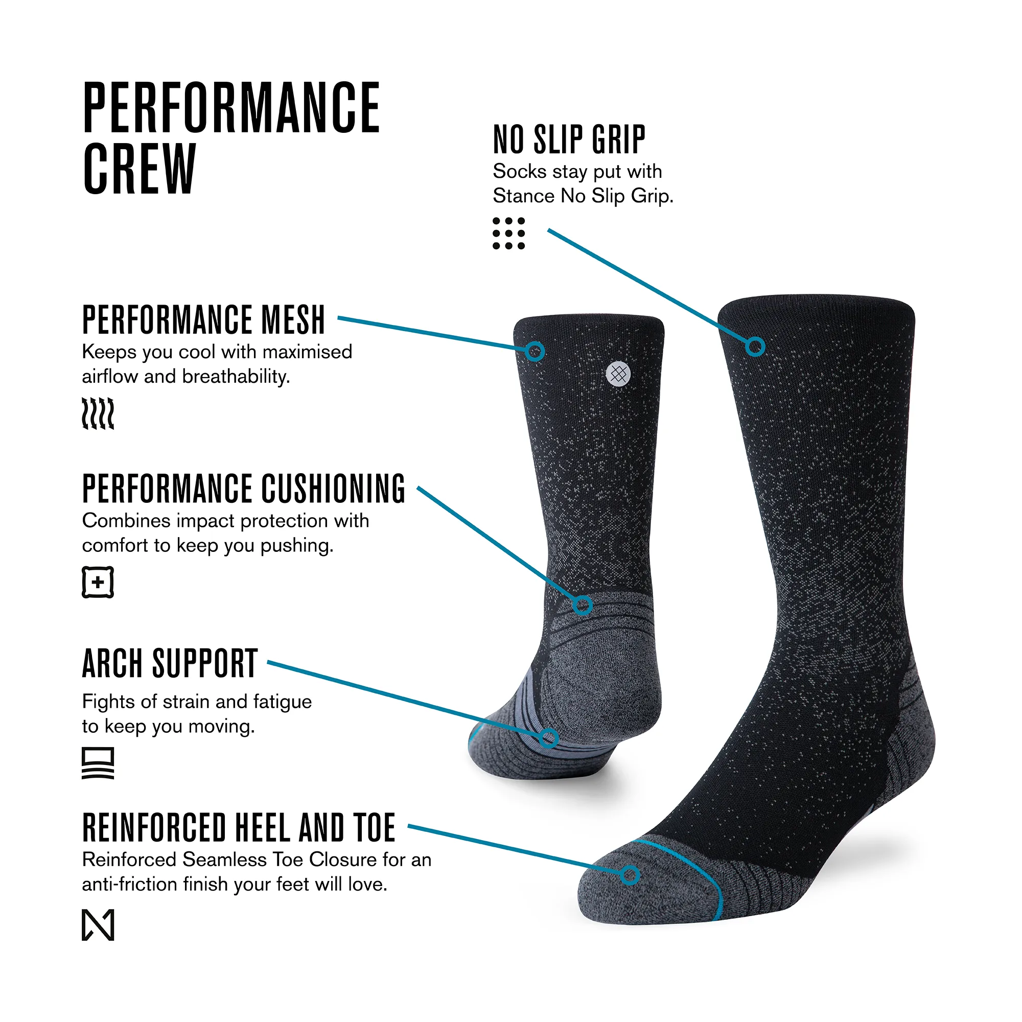 RUN WOOL CREW SOCK