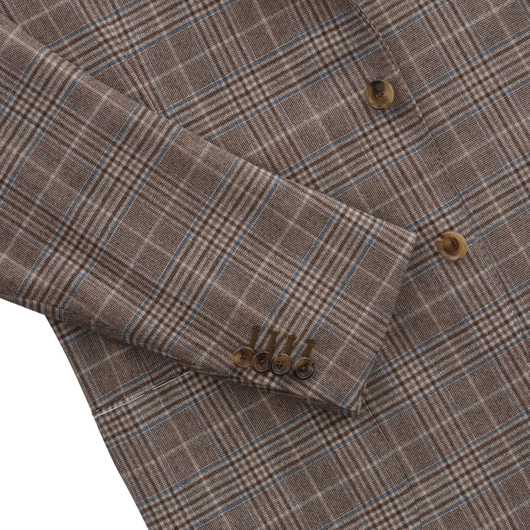Single-Breasted Glencheck Wool Jacket in Brown. Exclusively Made for Sartale