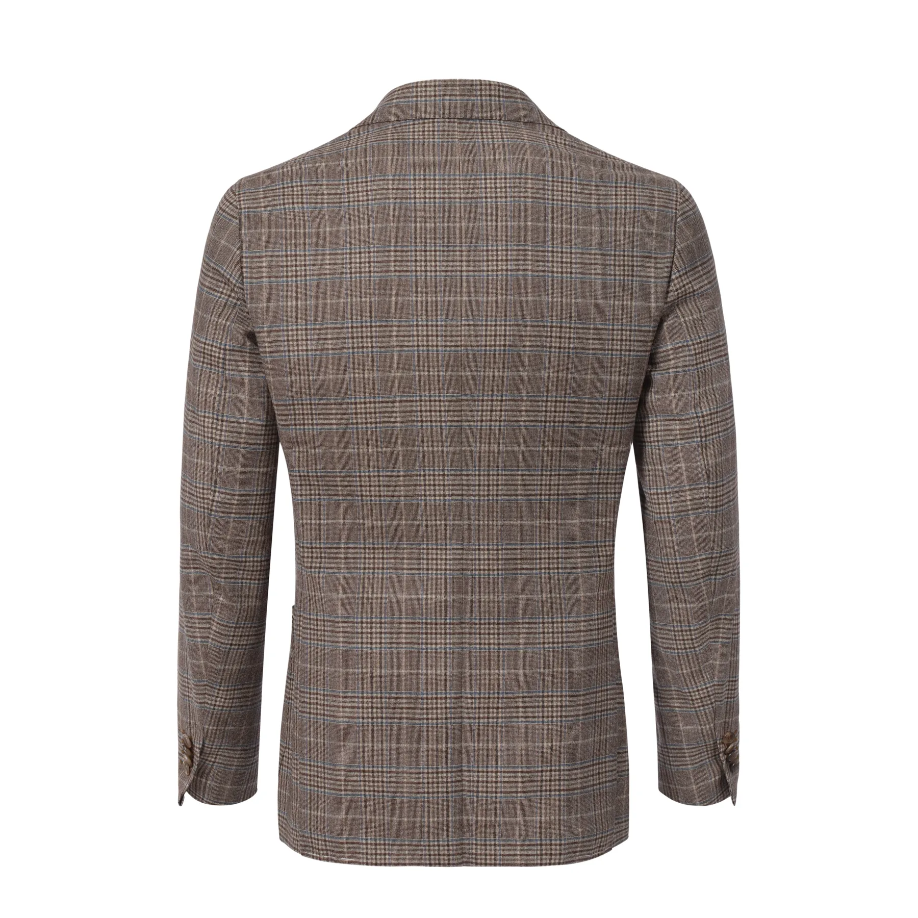 Single-Breasted Glencheck Wool Jacket in Brown. Exclusively Made for Sartale