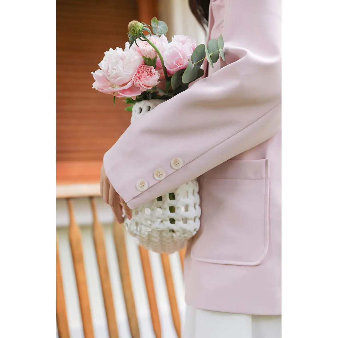 Solid Color Loose Fit Preppy Style Blazer
