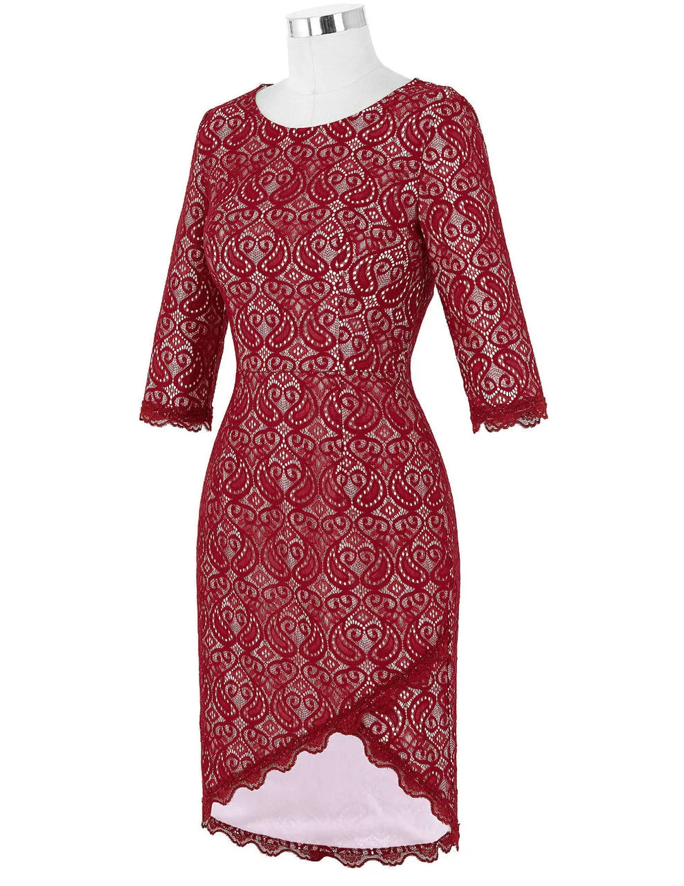 Stylish Red Lace Long Sleeve Mother of the Bride Dresses