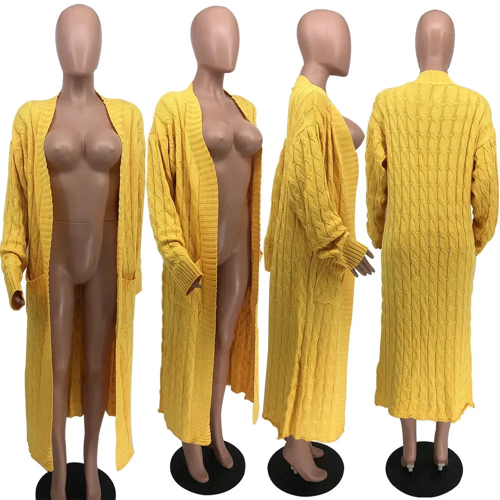 Trendy Knitted Cardigan Loose V-Neck Sweater Jacket