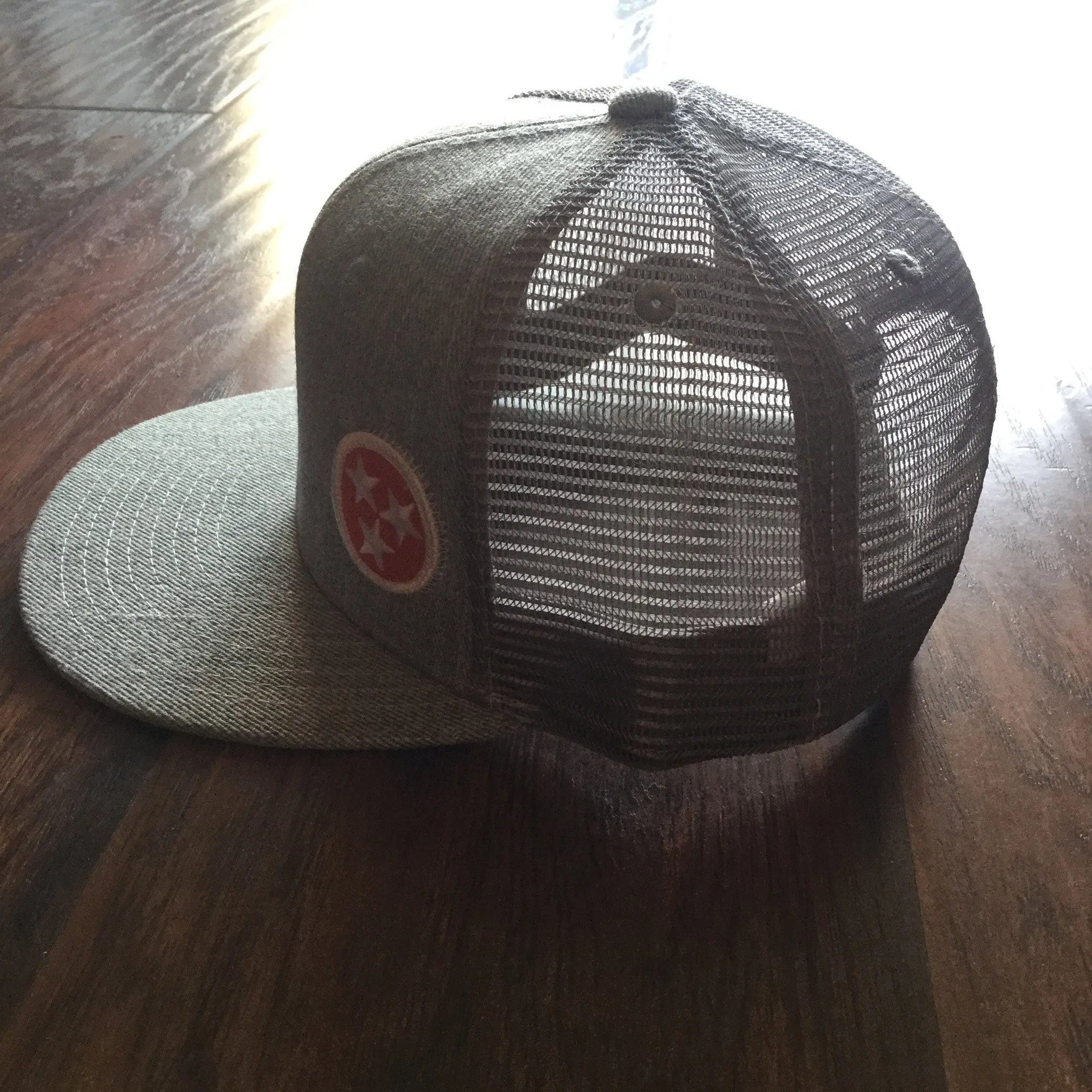 Tri-Star Flat Bill Snap Back Hat - Orange & White