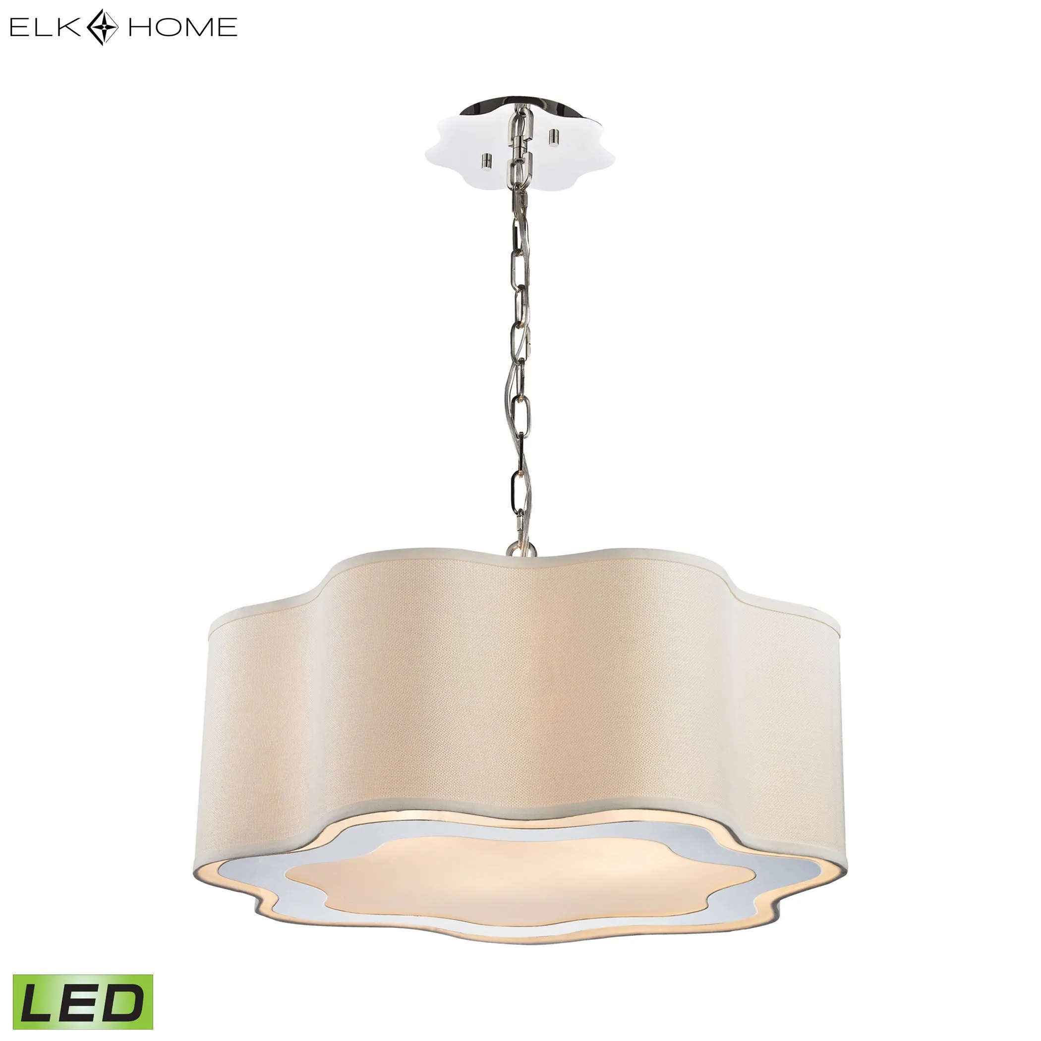 Villoy 24" 6 Light LED Pendant in Polished Nickel