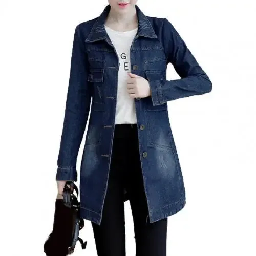Women's Long Denim Fashion Jacket