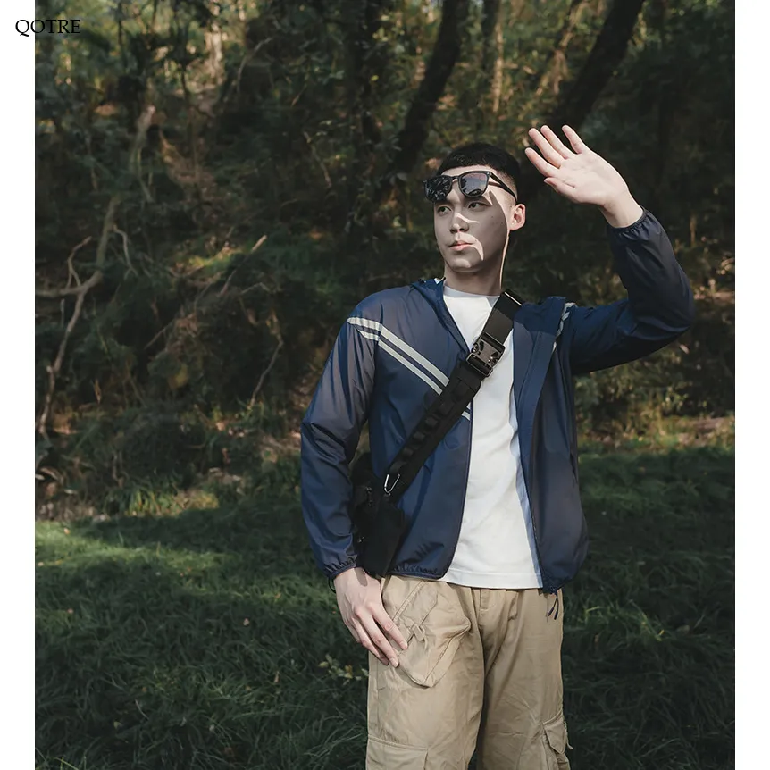 Zip-Up Hooded Light-Weight Windbreaker