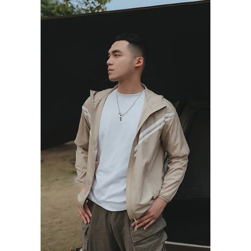 Zip-Up Hooded Light-Weight Windbreaker